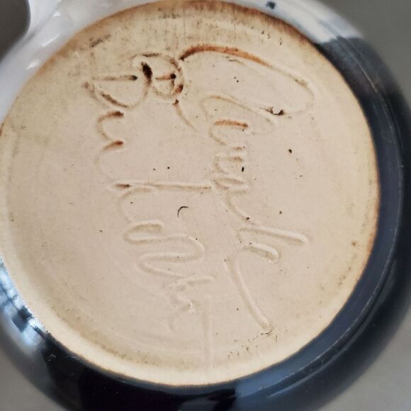 Studio Art Pottery Oversized Ceramic Coffee Mugs Black White Artist Signed - Picture 7 of 12